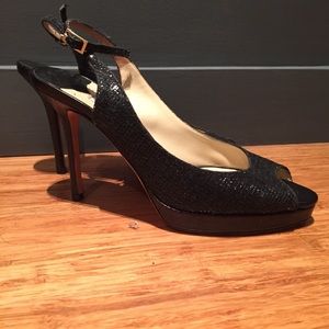 Jimmy Choo’s slingback peep toe heels